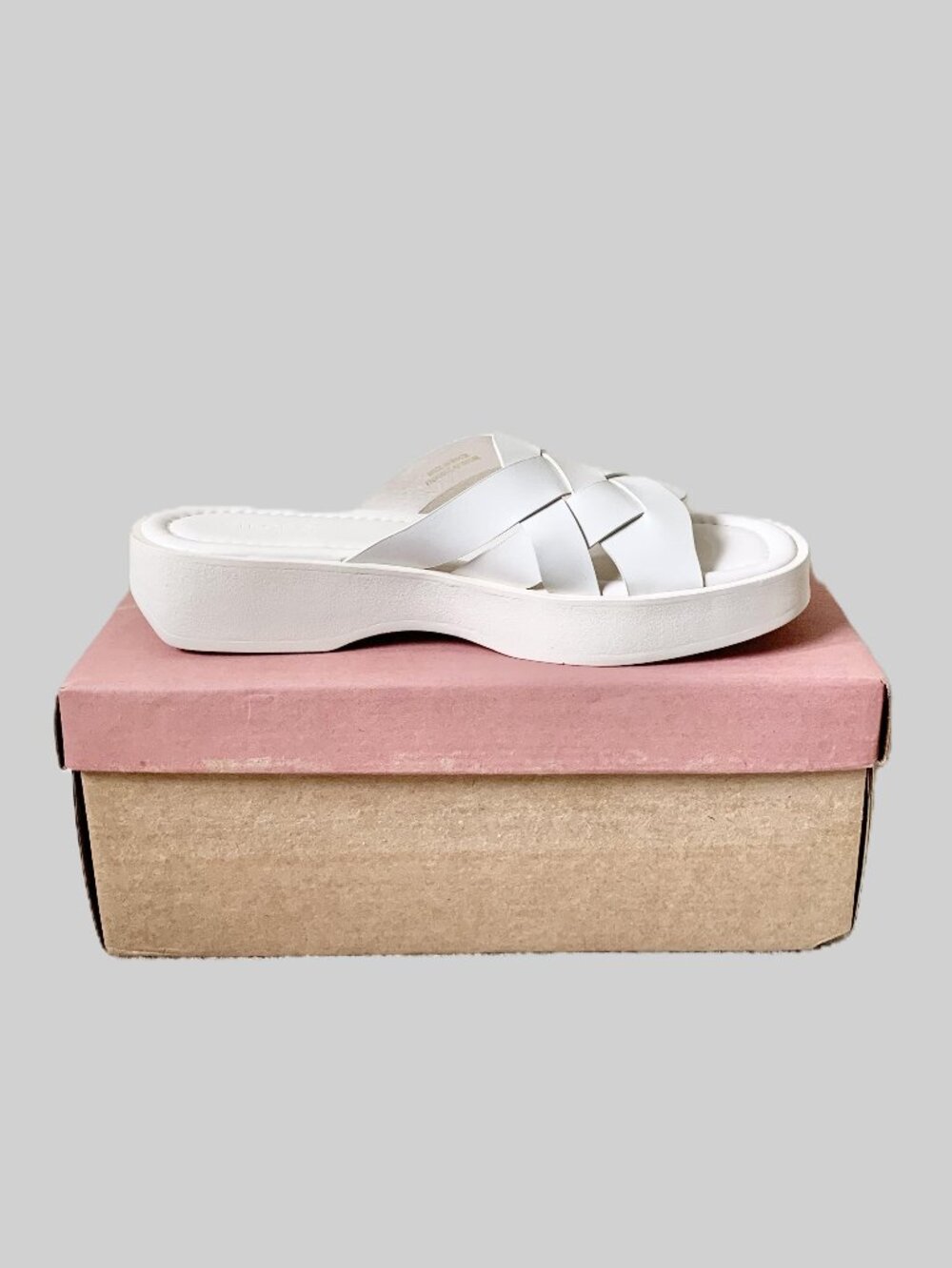 Anthropologie Pilcro Leather Woven Slide Sandals, Cream, Size 39/8.5, NIB - Picture 7 of 15